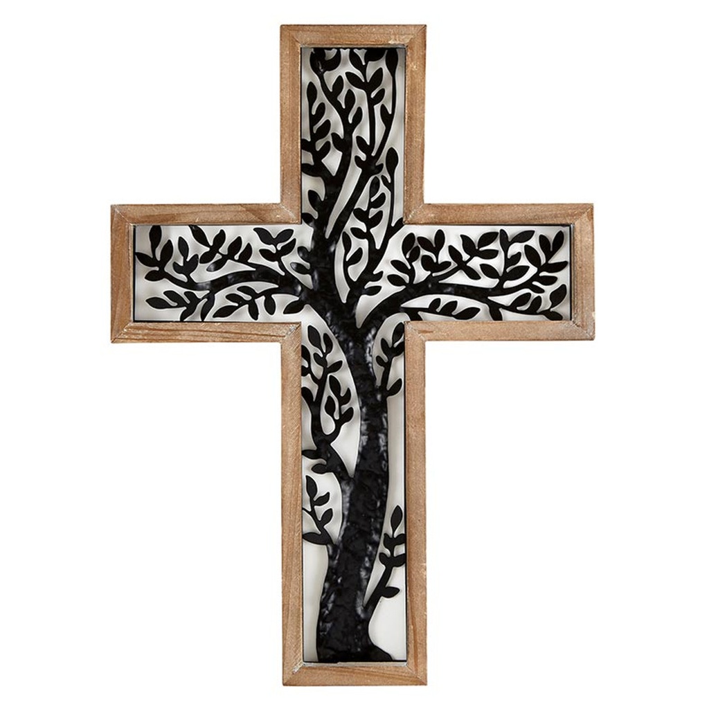 Wall Cross Metal Tree Wood/Metal (05/25)