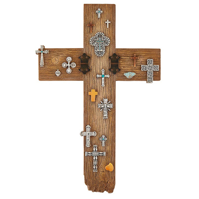 Wall Cross Weathered Splendor Resin (05/25)