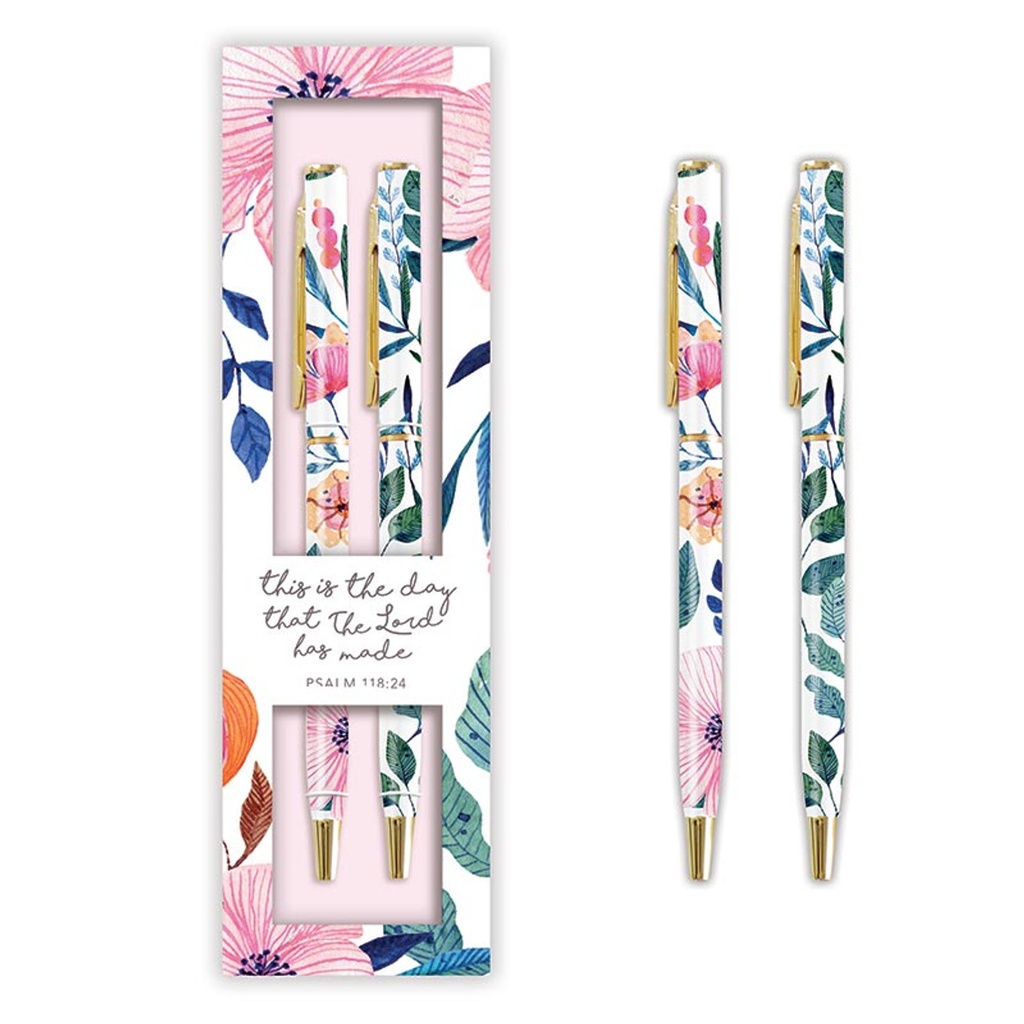 Boxed Pen Set This Is the Day Pink Floral 