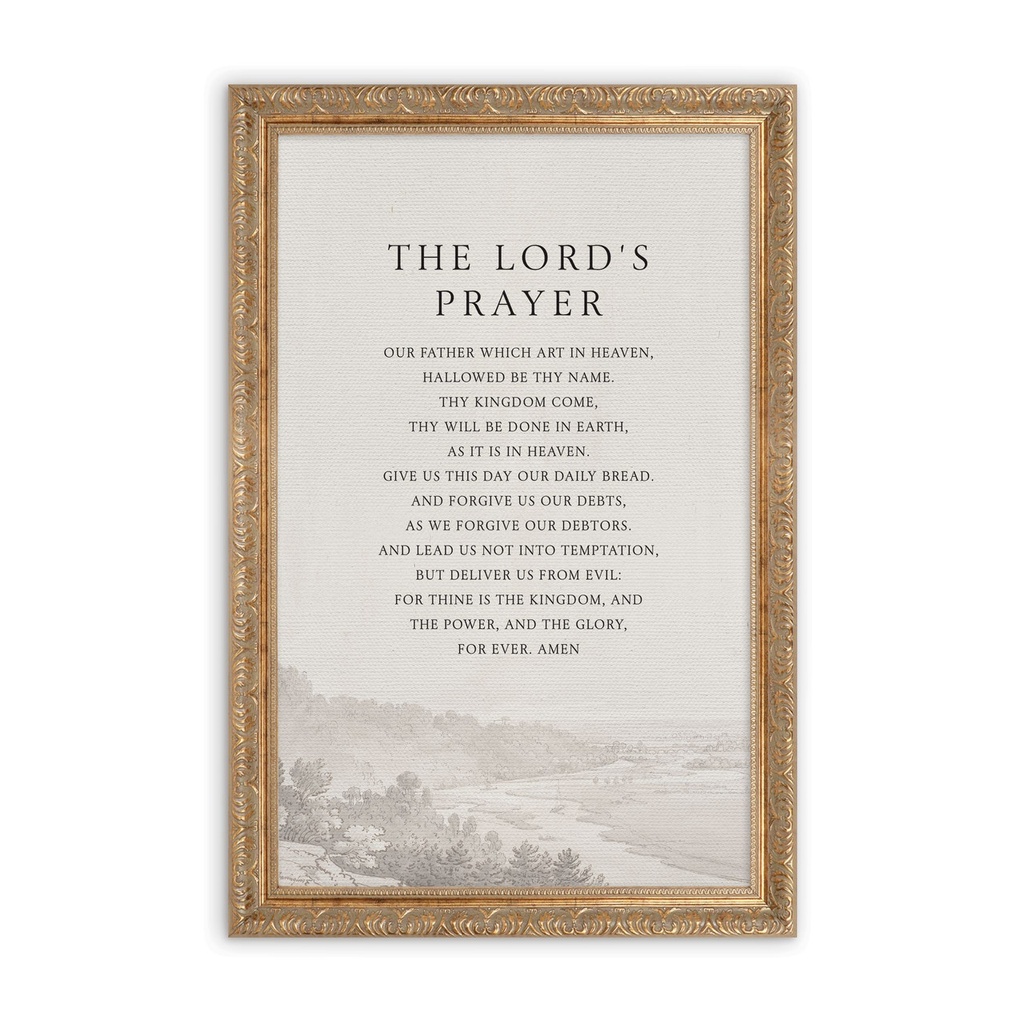 Golden Frame the Lord's Prayer Linen
