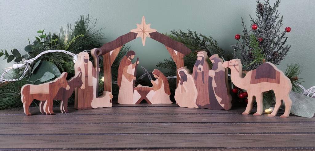 Nativity Set A Saviour Is Born 6Pc Wood (05/25)