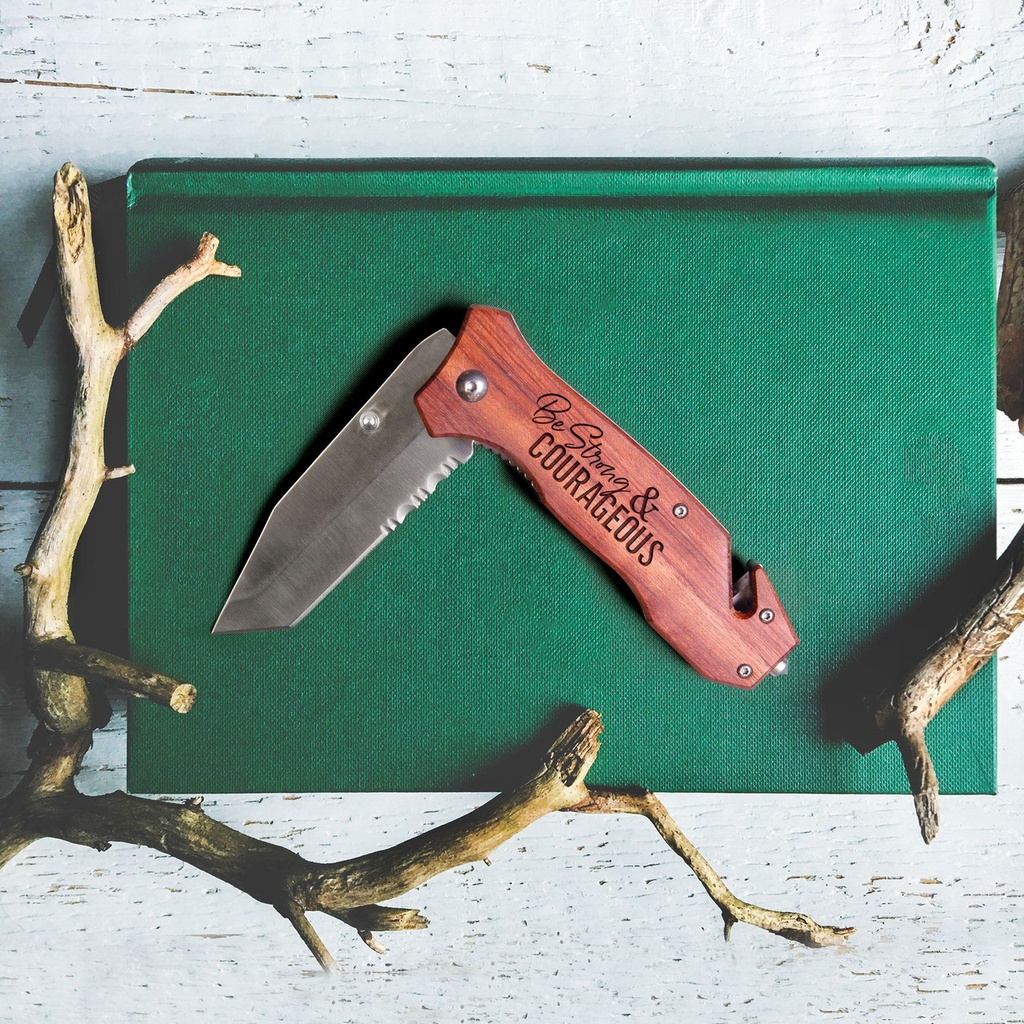 Pocket Knife Be Strong Wood