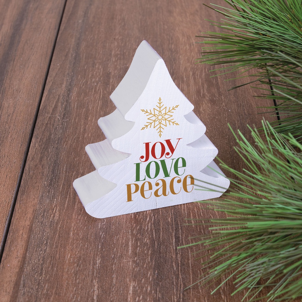 Shape Sign Tree Joy Love Peace Wood