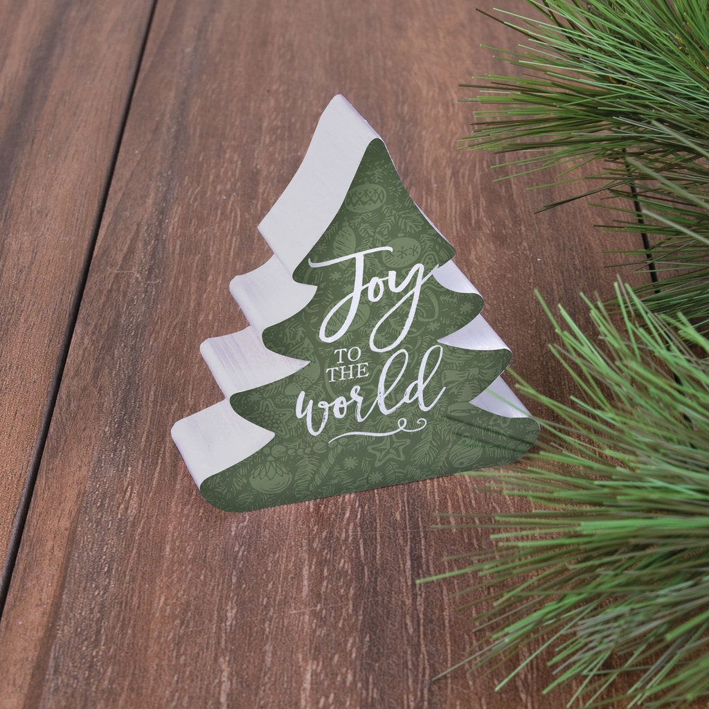 Shape Sign Tree Joy To The World Wood 
