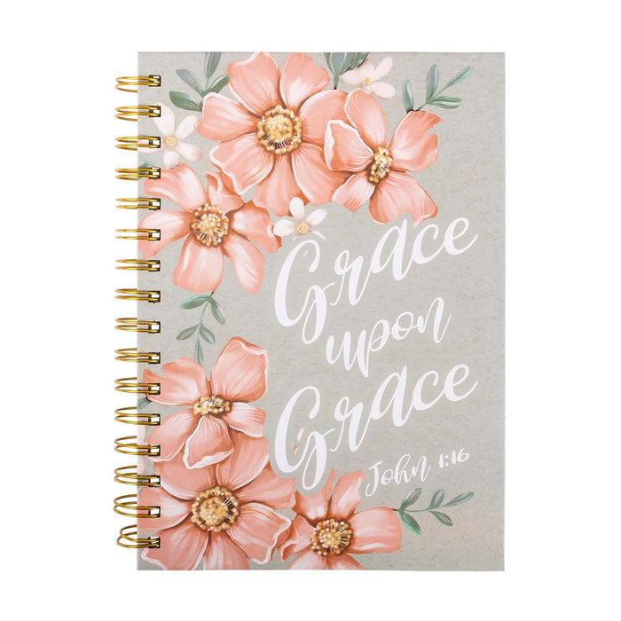 Guided Journal Grace Upon Grace Sage Peach Wirebound (05/25)