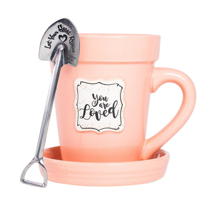 Flower Pot Mug You Are Loved Peach (05/25)
