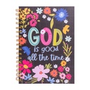 Journal God Is Good Floral Wirebound (08/25)