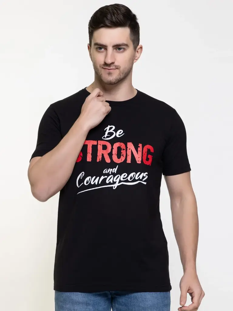 Tshirt Be Strong & Courageous Black 2XL (08/25)