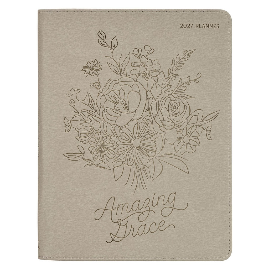 2027 18 Month Planner Amazing Grace Tan Zip 