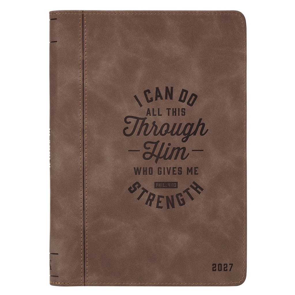 2027 Executive Planner I Can Do All Things Brown Zip