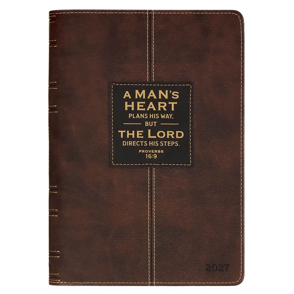 2027 Executive Planner A Man's Heart Brown Zip 
