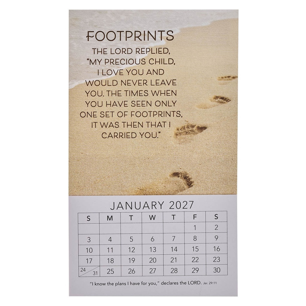 2027 Mini Magnetic Calendar Footprints 
