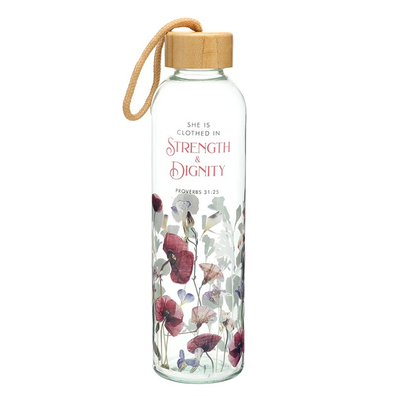 Glass Bottle Strength & Dignity Bamboo Lid (03/26)