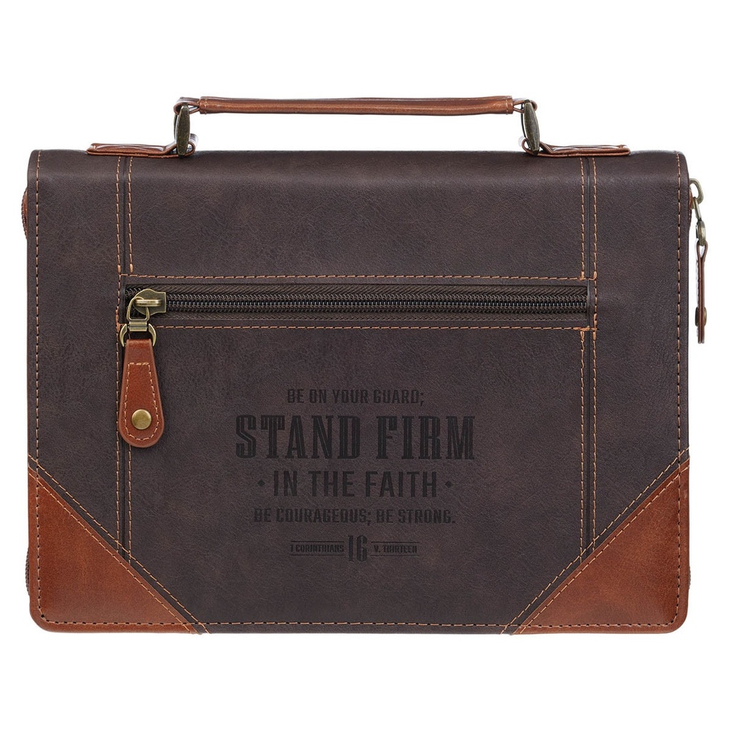 Bible Case Large Stand Firm Espresso/Honey-Brown