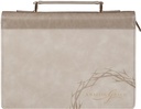 Bible Cover MED Amazing Grace Taupe Isa. 53:5
