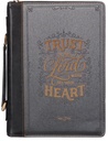 Bible Case XL Trust In The  Black/Grey Faux Leather