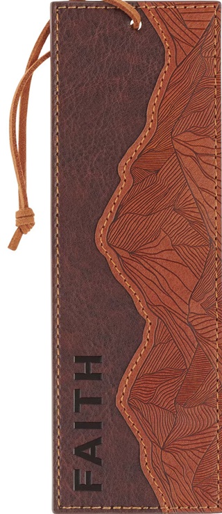 Pagemarker Faith Can Move Mountains Brown Faux Leather