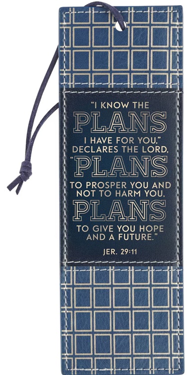 Pagemarker Plans Modern Blue Grid Faux Leather