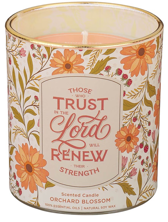 Glass Candle Those Who Trust In The Lord Isa. 40:31