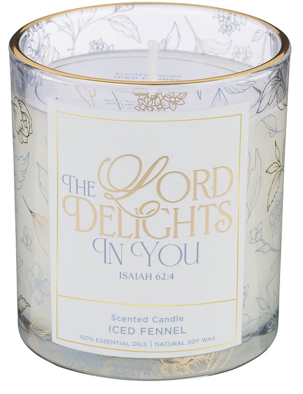 Glass Candle The Lord Delights In You Isa. 62:4