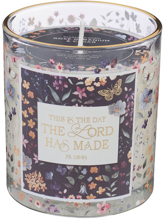 Glass Candle This Is The Day The Lord Has Made Ps. 118:24