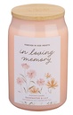 Glass Candle w/ Bamboo Lid In Loving Memory