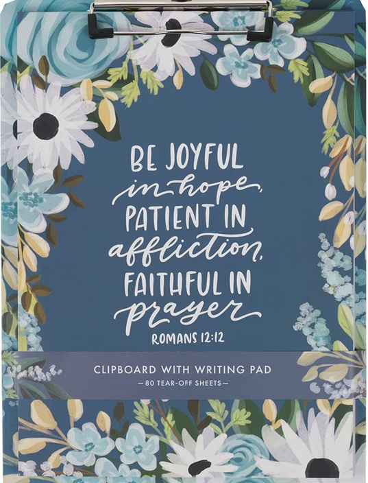 Clipboard w/ Pad Blue Be Joyful in Hope Rom. 12:12
