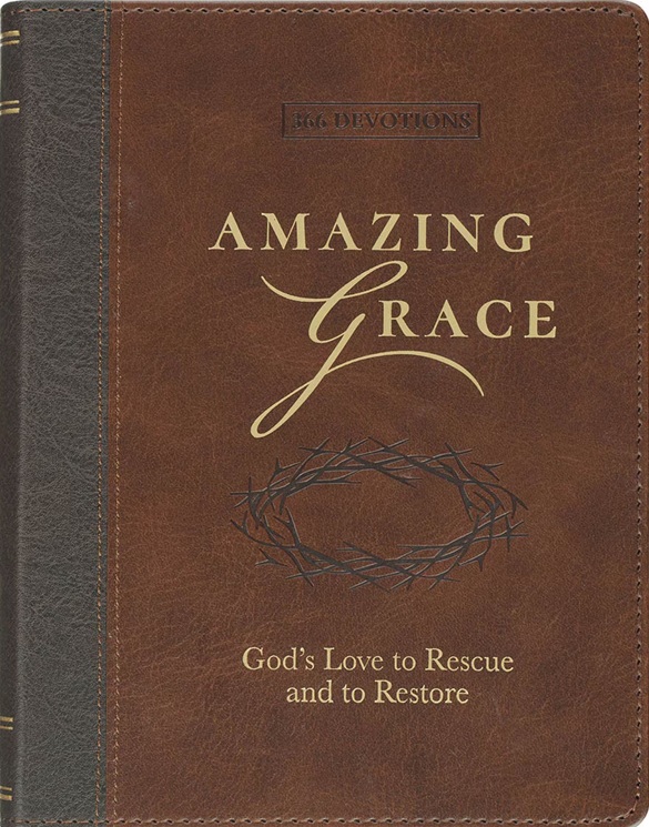 Daily Devotional Amazing Grace Two-Tone Brown Faux Leather