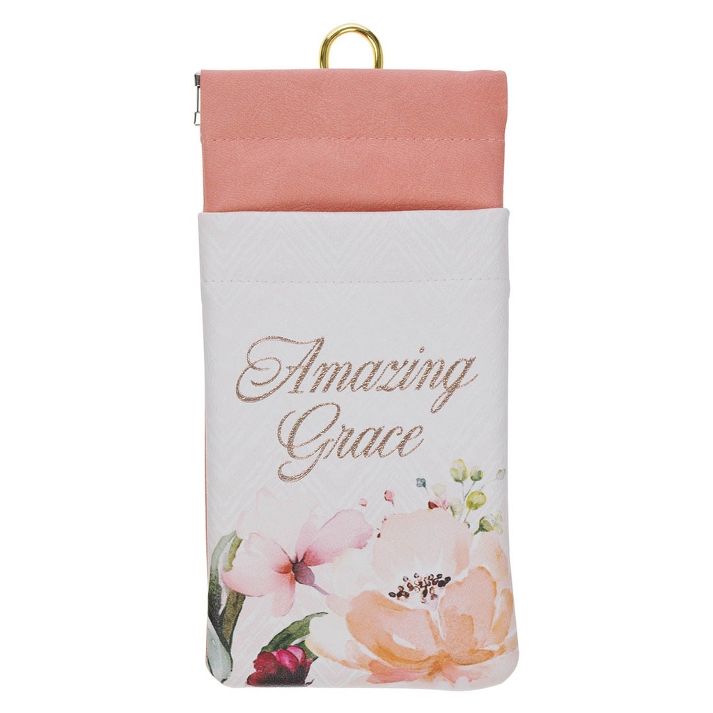 Double Eyeglass Case Amazing Grace Cream and Coral
