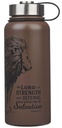 Water Bottle Lord Is My Strength Lion Brown Stainless Steel