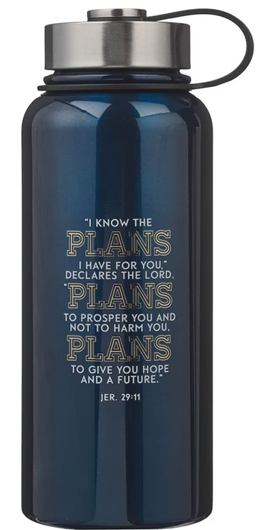 Water Bottle Plans Navy Blue Stainless Steel