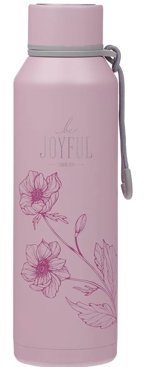 Water Bottle SS Dusty Mauve Be Joyful 1 Thess. 5:16