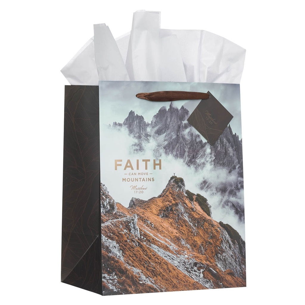 Gift Bag Large Portrait Faith Can Move Mountains 