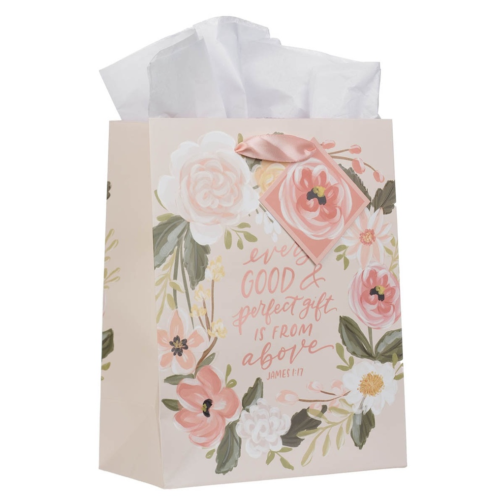 Gift Bag Medium Every Good Gift Peach Floral