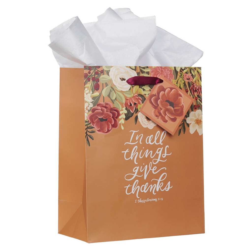 Gift Bag Medium Give Thanks Pumpkin Spice