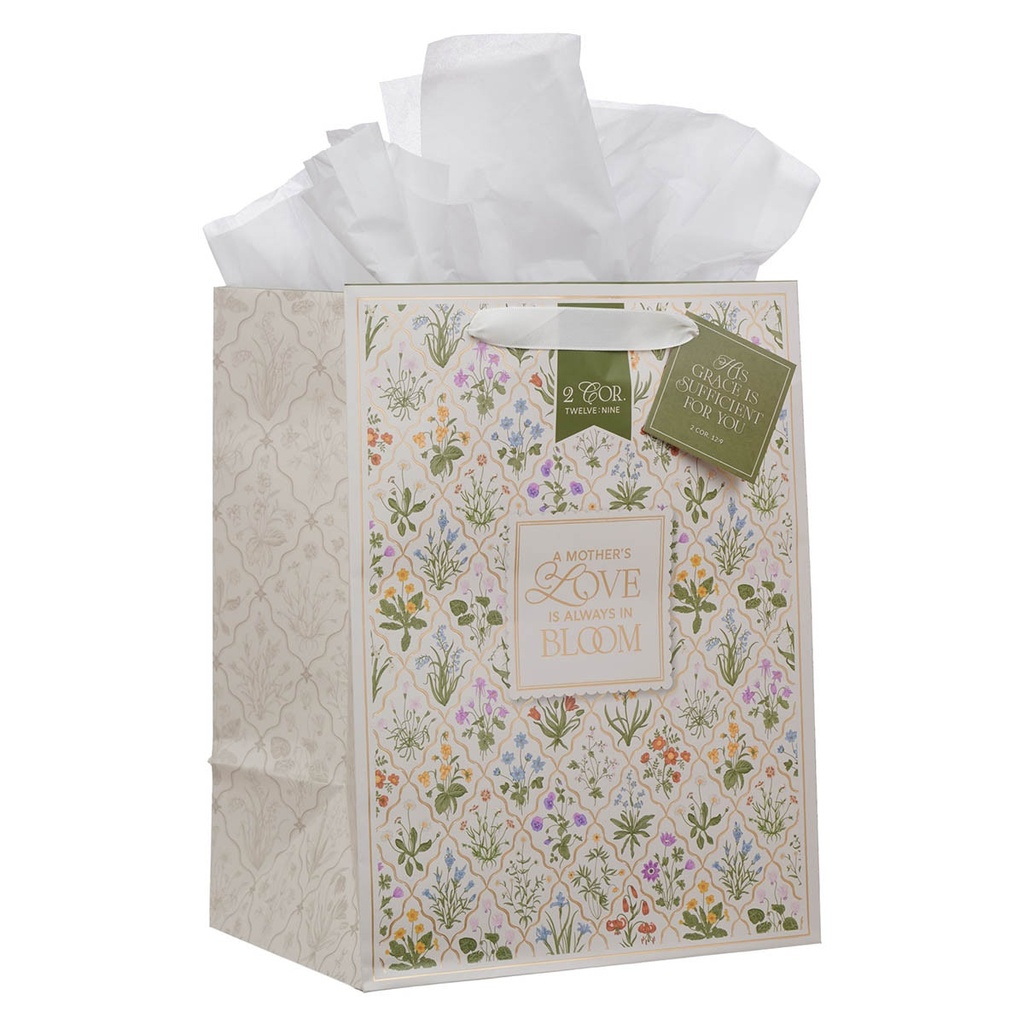 Gift Bag LG Portrait A Mother's Love Is Always In Bloom 2 Cor. 12:9