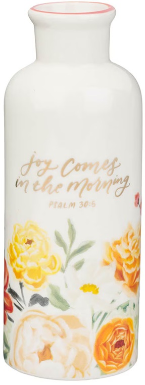 Table Vase Joy Comes In The Morning Orange Floral