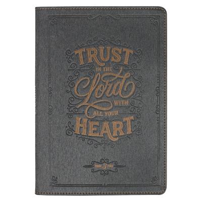 Journal Trust In The Lord Charcoal Classic Faux Leather