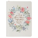 Journal A Sweet Friendship Bright Floral Wreath Classic Faux Leather
