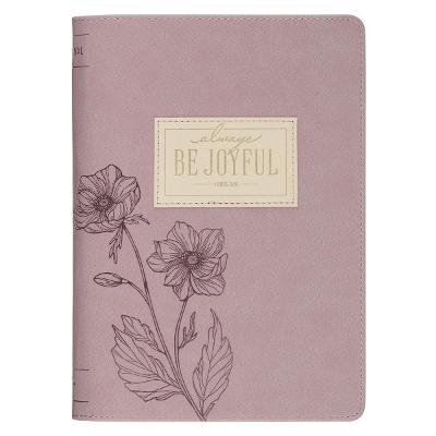 Journal Classic Zip Dusty Mauve Be Joyful 1 Thess. 5:16