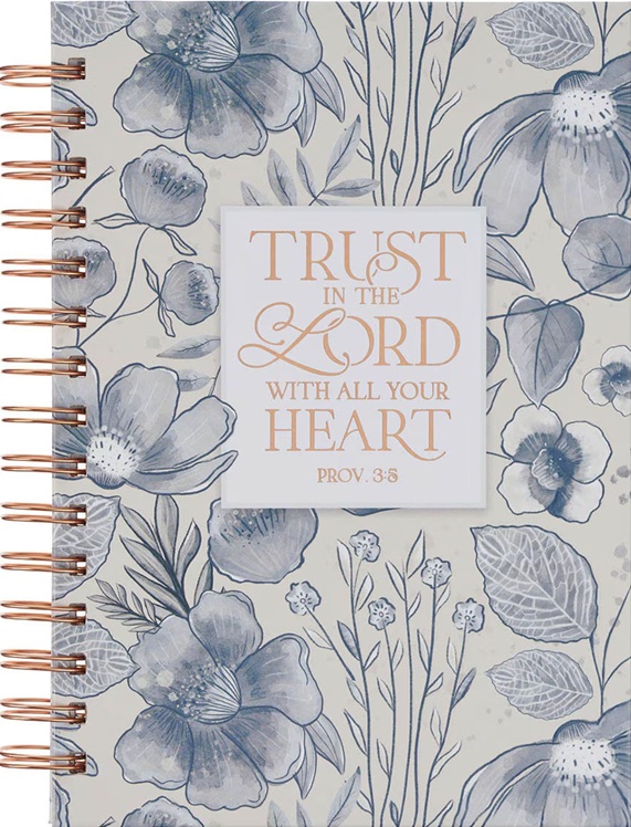 Journal Spiral Blue Floral Trust In the Lord Prov. 3:5
