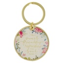 Keyring Sweet Friendship Bright Floral Wreath Metal
