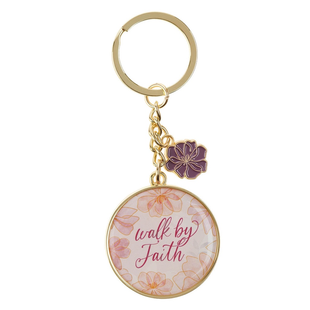 Keyring Pink Walk By Faith 2 Cor. 5:7