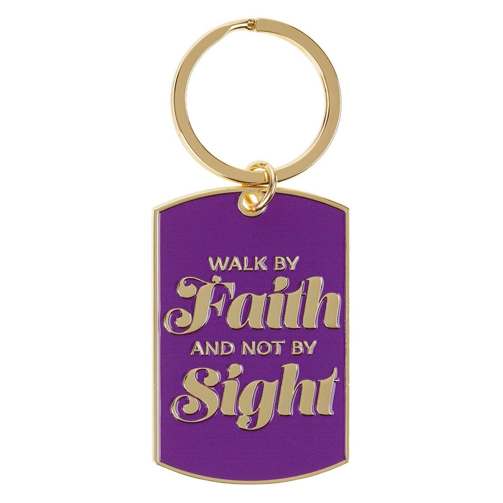 Keyring Purple Walk By Faith 2 Cor. 5:7