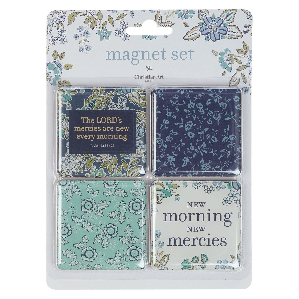 Magnet Set Morning Mercies Blue and Green Floral