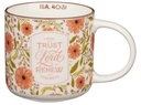 Mug Pink Floral Those Who Trust In The Lord Isa. 40:31