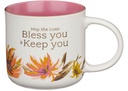Mug Pink Floral Bless You & Keep You Num. 6:24