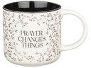 Mug White and Black Prayer Changes Things