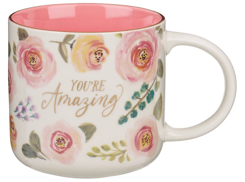 Mug Pink Floral You're Amazing