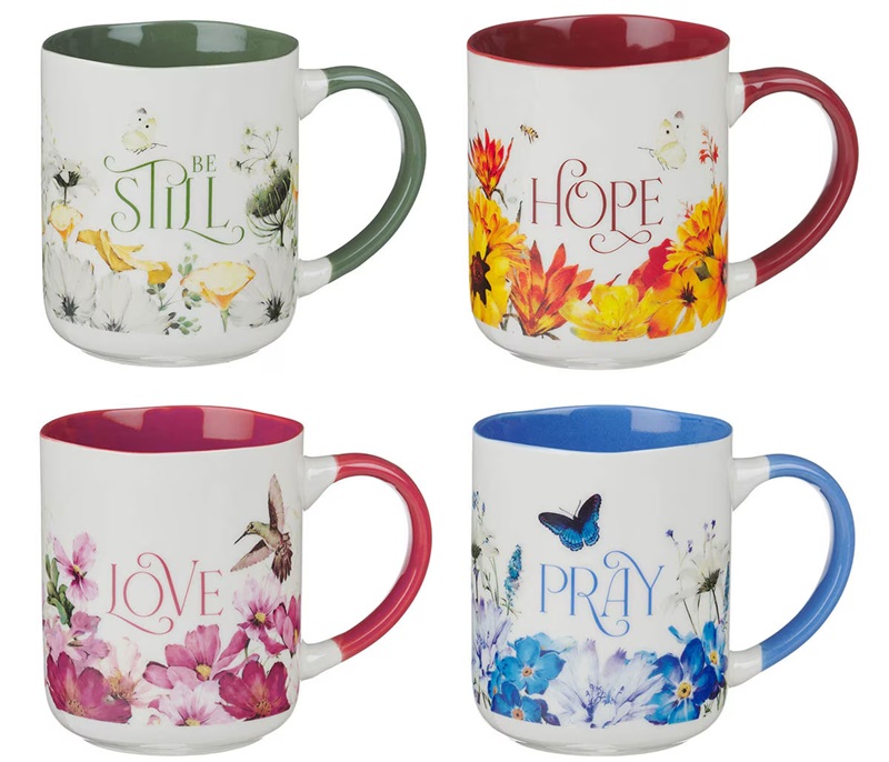 Mug Set 4 pc Love, Hope, Pray, Be Still